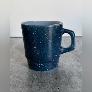 Vintage FireKing Blue Speckled Stackable Mug Blue Galaxy Fire King